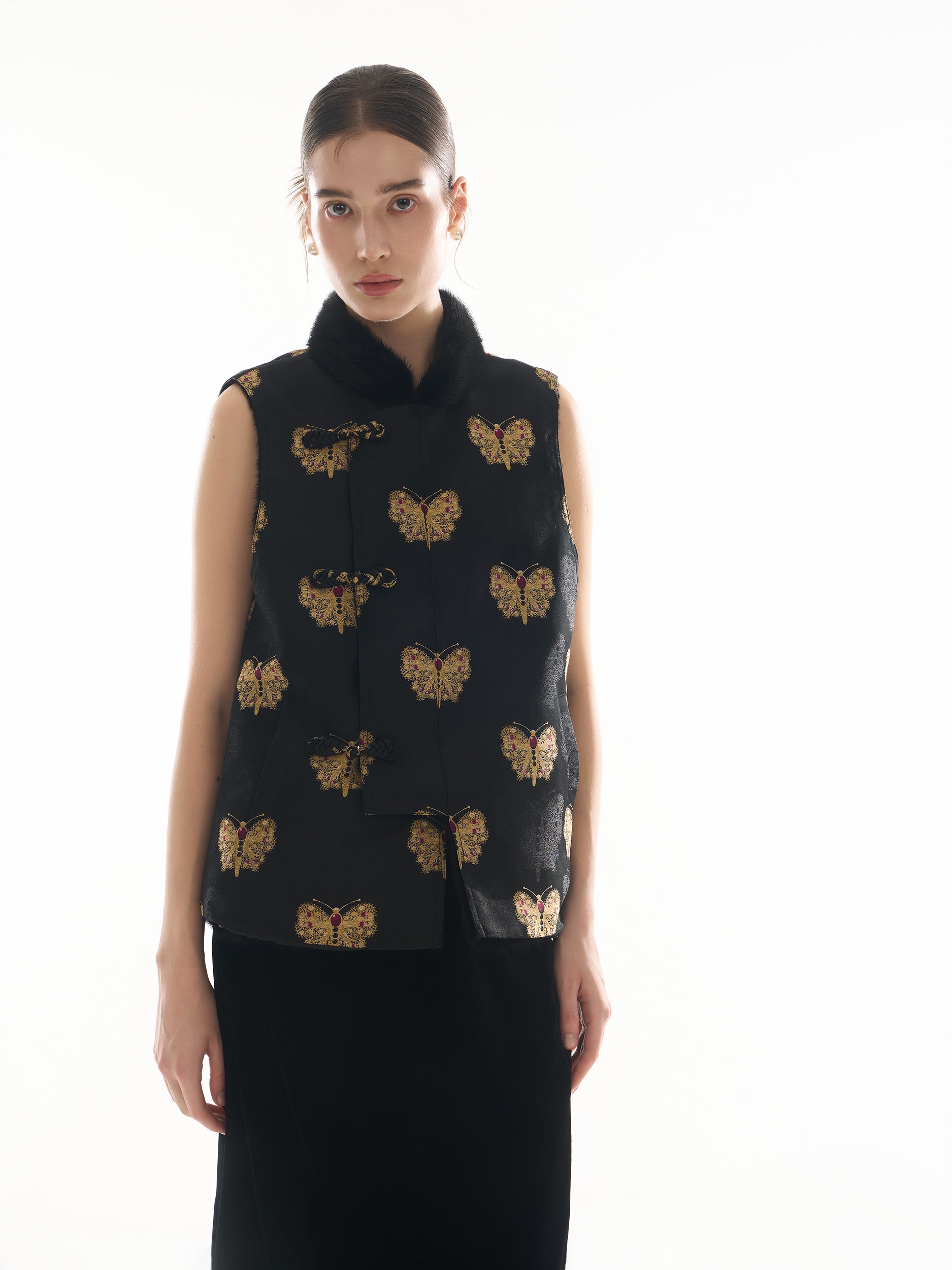 Black and Gold Butterfly│Tanks & Camis │Song brocade