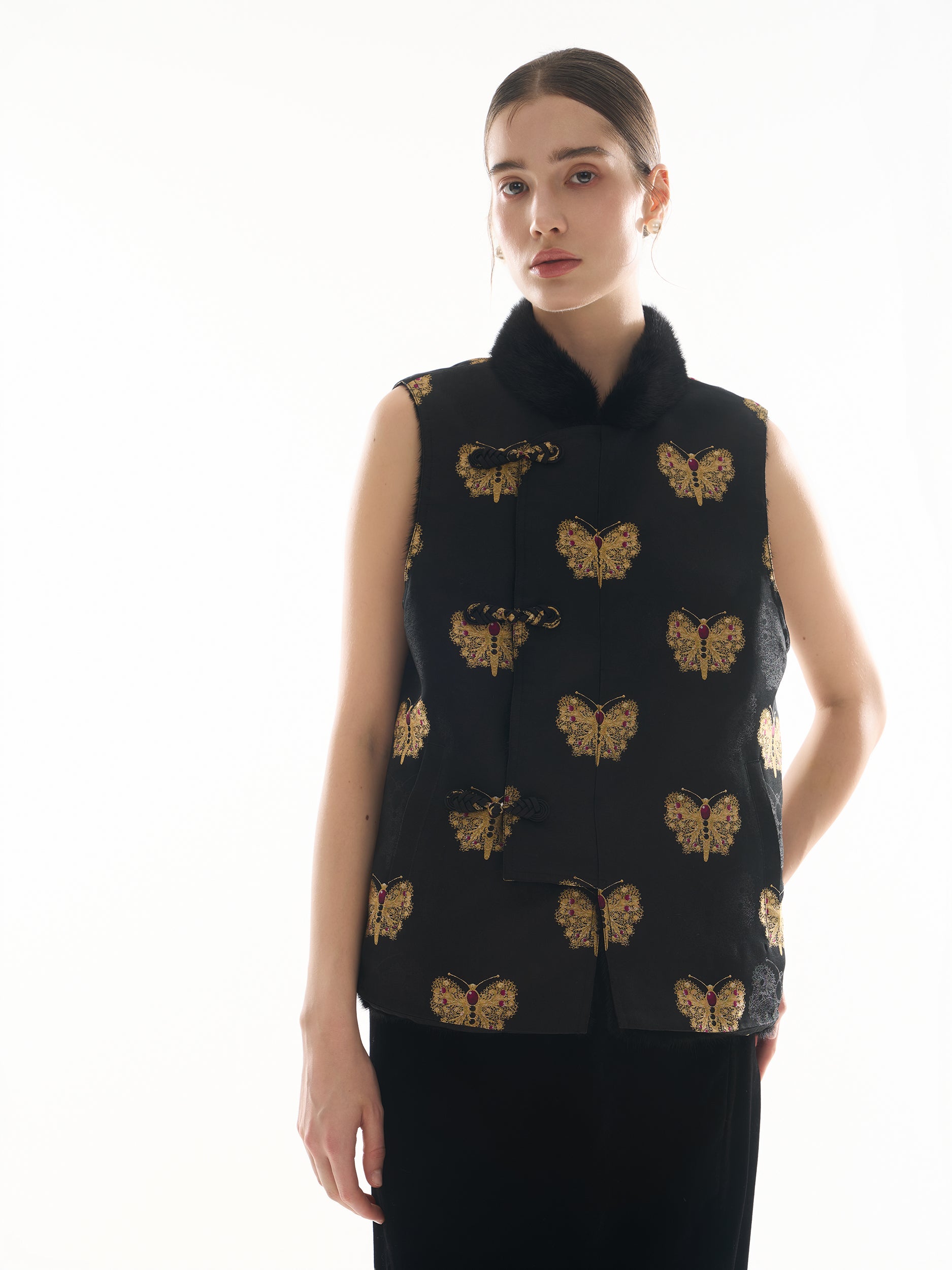 Black and Gold Butterfly│Tanks & Camis │Song brocade